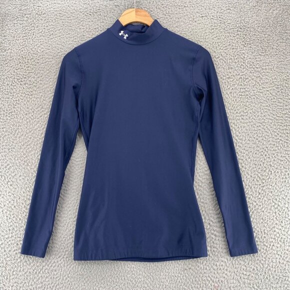 Under Armour Top Womens Small Navy Cold Gear Compression Long Sleeves Running* - Picture 1 of 12